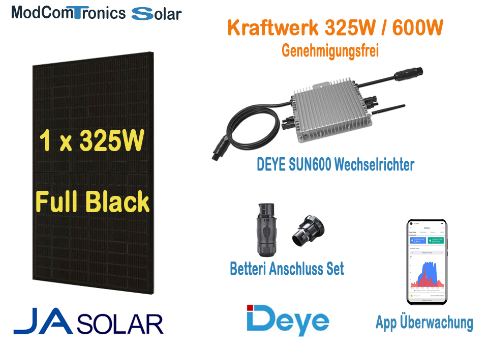 Photovoltaik Balkonkraftwerk Set 325W/600W