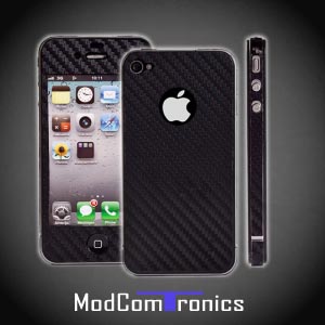 \"iPhone 4/4S Skin Set \"\"carbon design\"\" (schwarz)\"